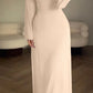 Elegant knitted dress with knotted waist