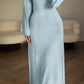 Elegant knitted dress with knotted waist